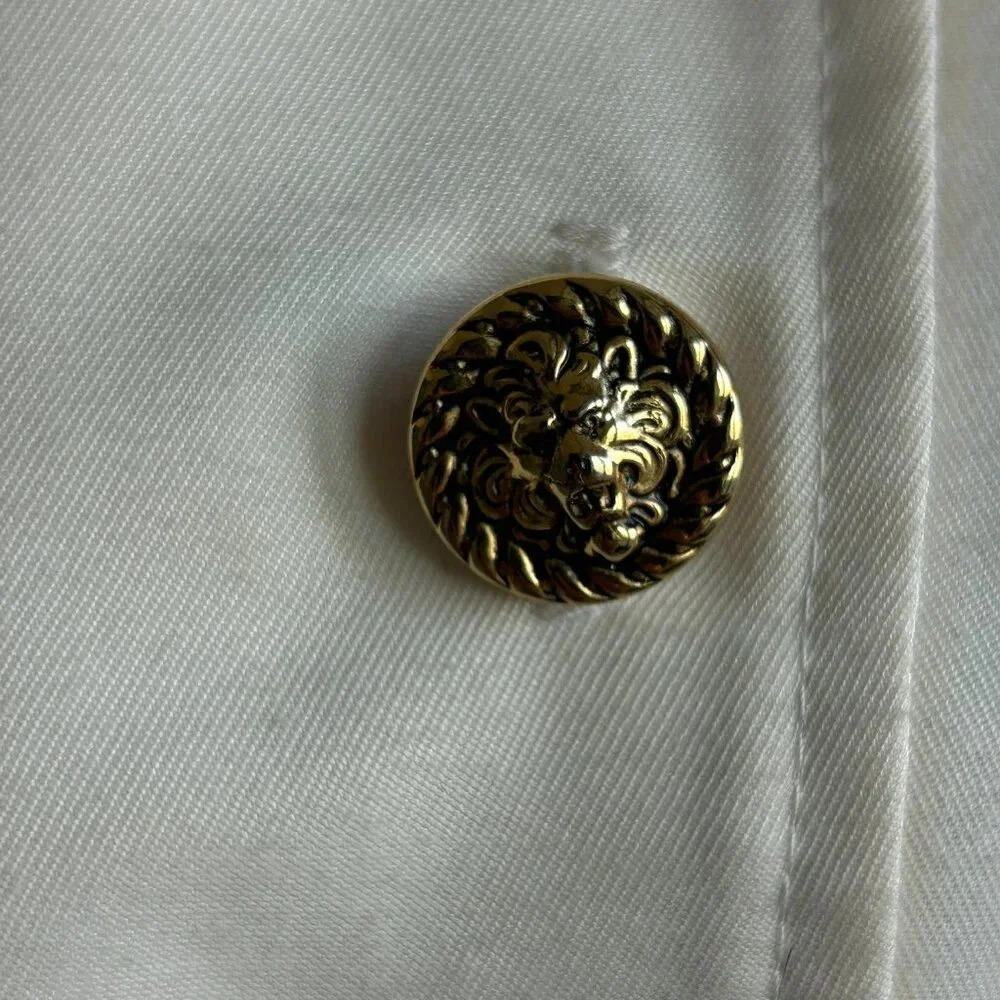 Fauroche by Lori Weidner Vintage 80s Cream Military Jumpsuit Gold Buttons Size 5 - Picture 7 of 12